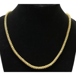 Vintage Napier Necklace Thick Rope Twist Gold Tone Chain 16 Inch Choker